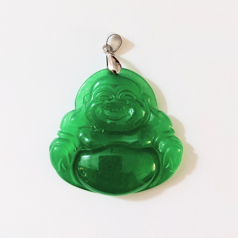 Jade Buddha Pendant - 2"